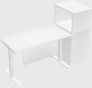 Dual motor electric desk w/cabinet