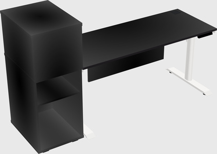 Dual motor electric desk w/cabinet