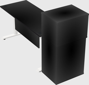 Dual motor electric desk w/cabinet