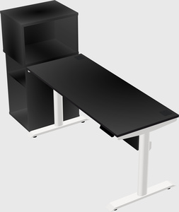 Dual motor electric desk w/cabinet