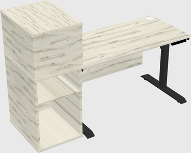 Dual motor electric desk w/cabinet
