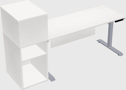 Dual motor electric desk w/cabinet