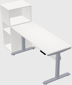 Dual motor electric desk w/cabinet