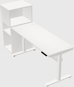 Dual motor electric desk w/cabinet