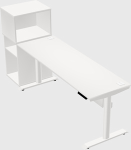 Dual motor electric desk w/cabinet