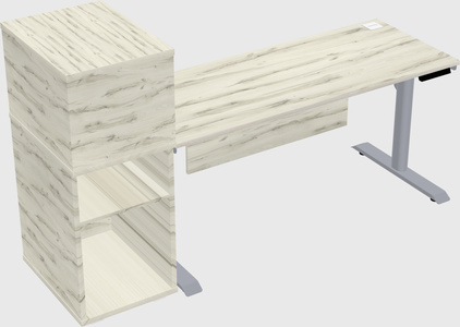 Dual motor electric desk w/cabinet