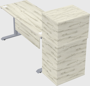 Dual motor electric desk w/cabinet