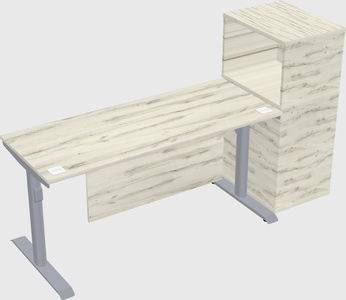 Dual motor electric desk w/cabinet