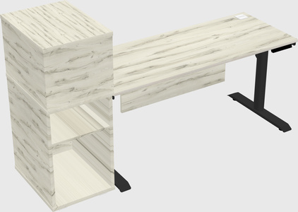 Dual motor electric desk w/cabinet