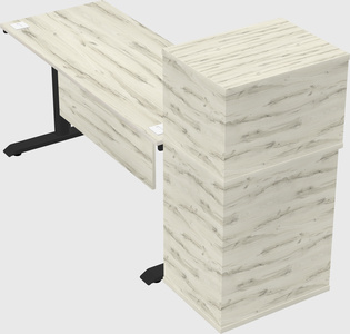 Dual motor electric desk w/cabinet