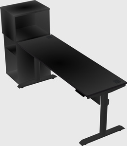 Dual motor electric desk w/cabinet