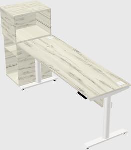 Dual motor electric desk w/cabinet