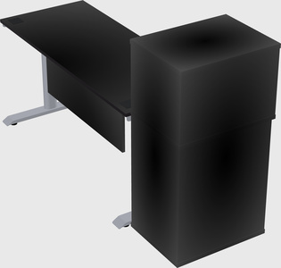 Dual motor electric desk w/cabinet