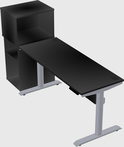 Dual motor electric desk w/cabinet