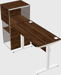 Dual motor electric desk w/cabinet