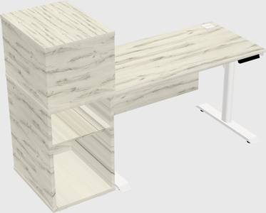 Dual motor electric desk w/cabinet
