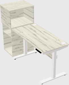 Dual motor electric desk w/cabinet