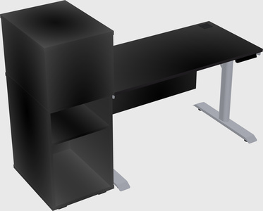 Dual motor electric desk w/cabinet