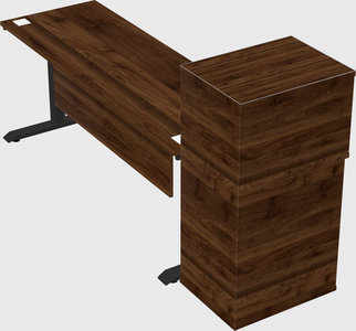 Dual motor electric desk w/cabinet