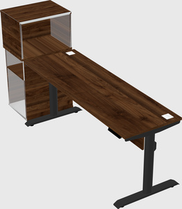 Dual motor electric desk w/cabinet