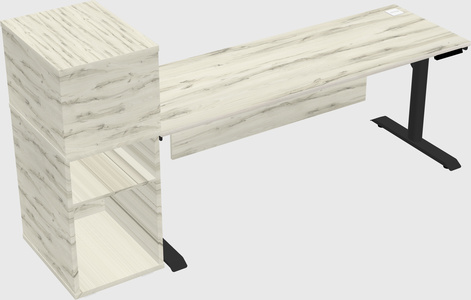 Dual motor electric desk w/cabinet