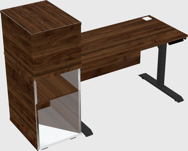 Dual motor electric desk w/cabinet
