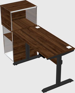 Dual motor electric desk w/cabinet