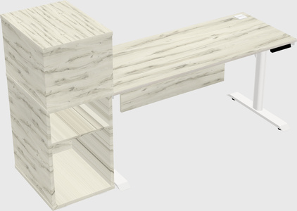 Dual Motor Electric Desk W/cabinet