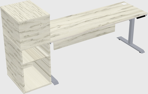 Dual motor electric desk w/cabinet