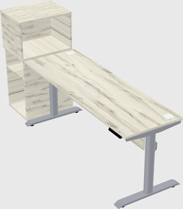 Dual motor electric desk w/cabinet