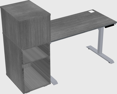 Dual motor electric desk w/cabinet
