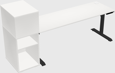 Dual motor electric desk w/cabinet