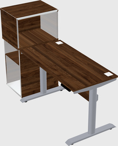 Dual motor electric desk w/cabinet
