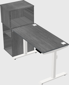 Dual motor electric desk w/cabinet