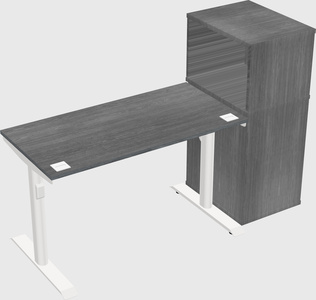 Dual motor electric desk w/cabinet