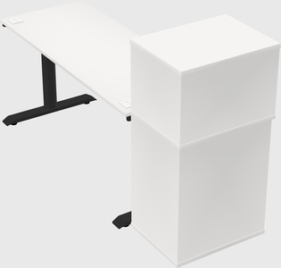 Dual motor electric desk w/cabinet
