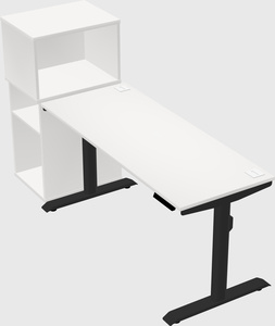 Dual motor electric desk w/cabinet