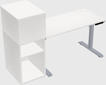 Dual motor electric desk w/cabinet