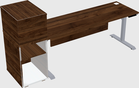 Dual motor electric desk w/cabinet