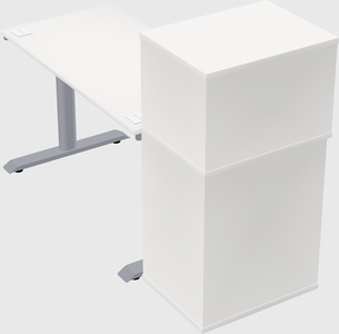 Dual motor electric desk w/cabinet