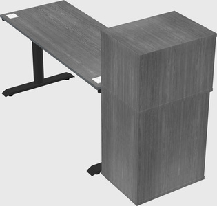 Dual motor electric desk w/cabinet