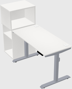 Dual motor electric desk w/cabinet