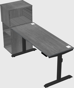Dual motor electric desk w/cabinet