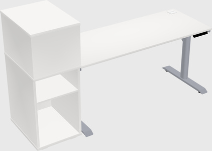 Dual motor electric desk w/cabinet