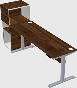 Dual motor electric desk w/cabinet