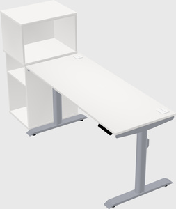 Dual motor electric desk w/cabinet
