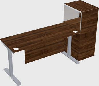 Dual motor electric desk w/cabinet