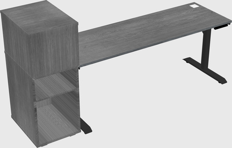 Dual motor electric desk w/cabinet