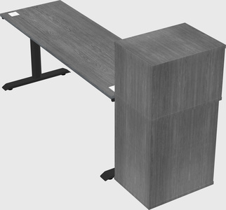 Dual motor electric desk w/cabinet