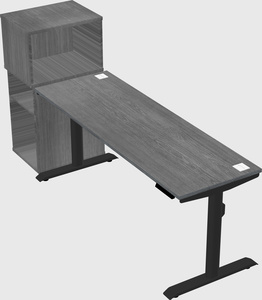Dual motor electric desk w/cabinet